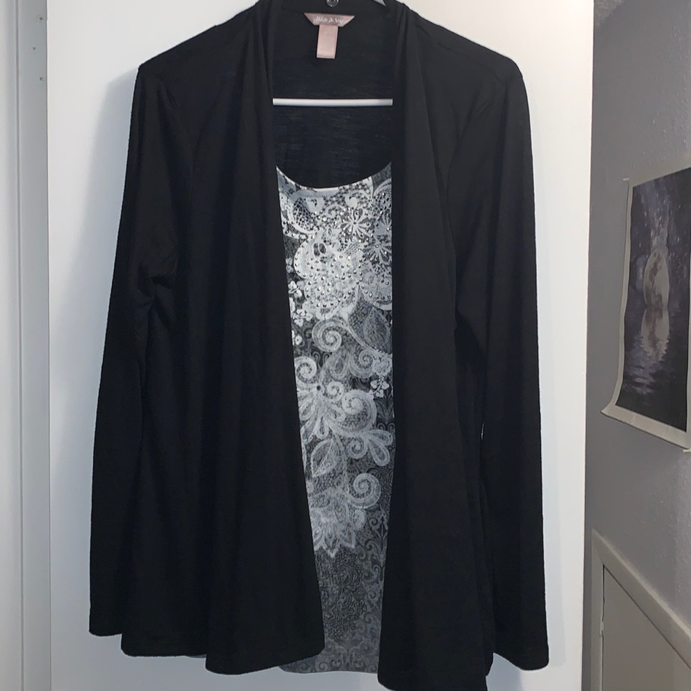 Black and white dress shirt